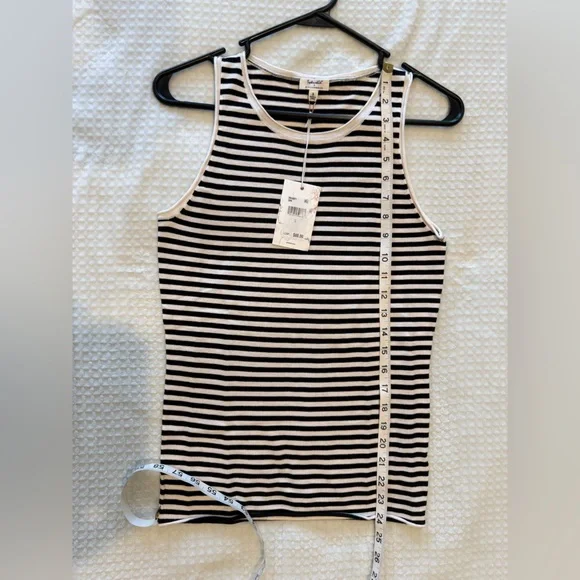 Splendid x Cella Jane Black & Snow Stripe Sweater Tank NWT Size Small - Picture 7 of 8